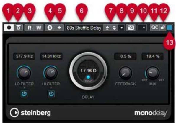 STEINBERG Cubase LE 13 - Interfaces des effets - 1