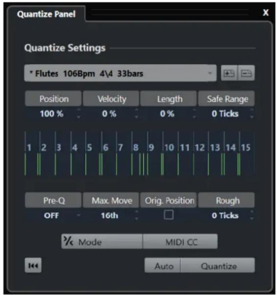 STEINBERG Cubase LE 13 - Options de quantification sur un groove - 1