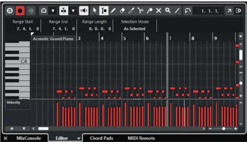 STEINBERG Cubase LE 13 - Zone inférieure de la fenêtre Projet - 1