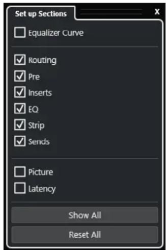 STEINBERG Cubase LE 13 - Panneau Configurer les sections des voies - 1