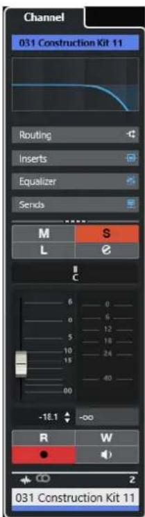 STEINBERG Cubase LE 13 - Onglet Voie - 1