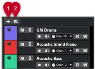 STEINBERG Cubase LE 13 - Contrôles de piste globaux - 1