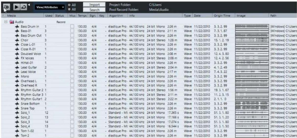 STEINBERG Cubase LE 13 - Fenêtre Bibliothèque - 1