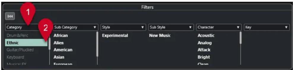 STEINBERG Cubase LE 13 - Filtred'attributes - 1