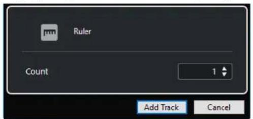 STEINBERG Cubase LE 13 - Boîte de dialogue Ajouter une piste - Règle - 2