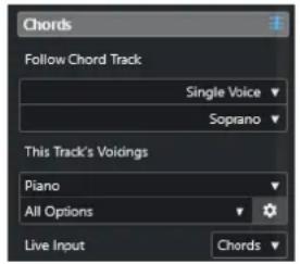 STEINBERG Cubase LE 13 - Section Accords pour les pistes MIDI - 1
