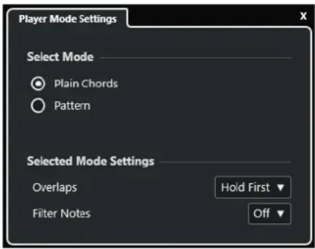 STEINBERG Cubase LE 13 - Paramètres du mode sélectionné—Accords classiques - 1