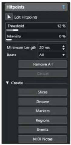 STEINBERG Cubase LE 13 - Filtres de repères de la section Repères - 1