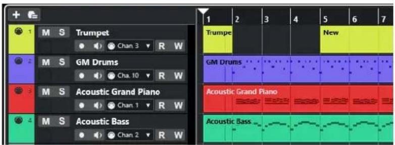 STEINBERG Cubase LE 13 - Zone de projet - 1