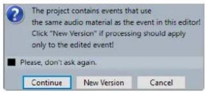 STEINBERG Cubase LE 13 - En cas de traitement de clips partages - 1