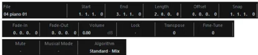 STEINBERG Cubase LE 13 - Ligne d'infos - 1