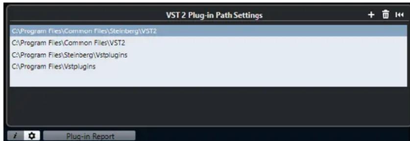 STEINBERG Cubase LE 13 - Paramètres de l'emplacement des plug-ins VST 2 - 1