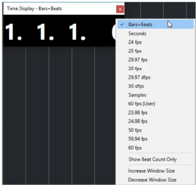 STEINBERG Cubase LE 13 - Fenêtre Affichage temps - 1