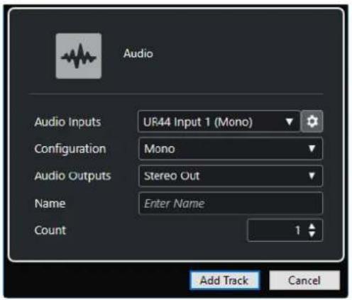 STEINBERG Cubase LE 13 - Boîte de dialogue Ajouter une piste - Audio - 2