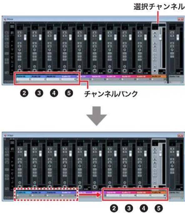 STEINBERG CMC Series - チャンネルバンクを選択チャンネルの場所に移動する - 2