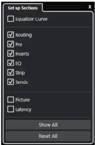STEINBERG Cubase AI 13 - Panneau Configurer les sections des voies - 1