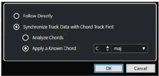 STEINBERG Cubase AI 13 - Boîte de dialogue Suivre piste Accords - 1