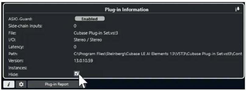 Plug-in Information ASIC Guard: Enabled Side-chain Inputs: 0 File: Cubase Plug-in Set.vs3 I/O: Stereo / Stereo Latency: 0 Path: C:\Program Files\Steinberg\Cubase LE AI Elements 13\VST3\Cubase Plug-in Set.vs3\Cont Version: 13.0.10.59 Instances: Hide: Plug-in Report