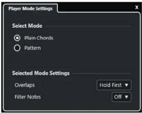 STEINBERG Cubase AI 13 - Paramètres du mode sélectionné—Accords classiques - 1
