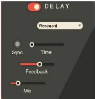 DELAY Resonant Sync Time Feedback Mix