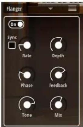 Flanger On Sync Rate Depth Phase Feedback Tone Mix
