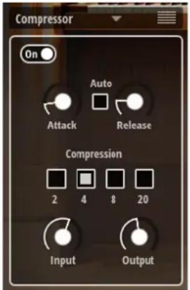 Compressor On Auto Attack Release Compression 2 4 8 20 Input Output