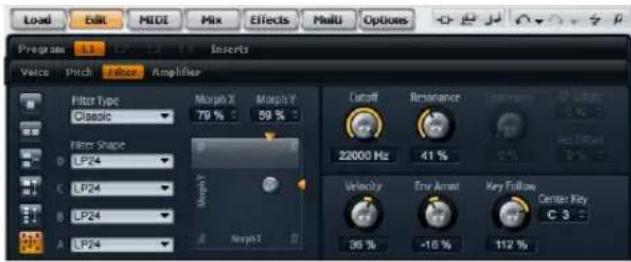 STEINBERG HALion Sonic 1 - Filter page - 1