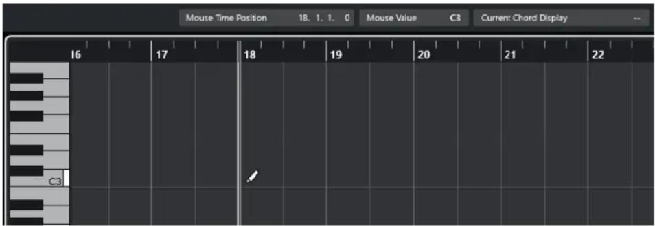 Mouse Time Position 18. 1. 1. 0 Mouse Value C3 Current: Chord Display 16 17 18 19 20 21 22 C3