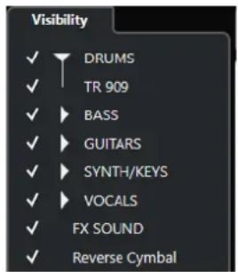 STEINBERG Cubase Elements 13 - Zone gauche de la MixConsole - 1
