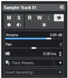 STEINBERG Cubase Elements 13 - Section Paramètres de base des pistes Échantillonneur - 1