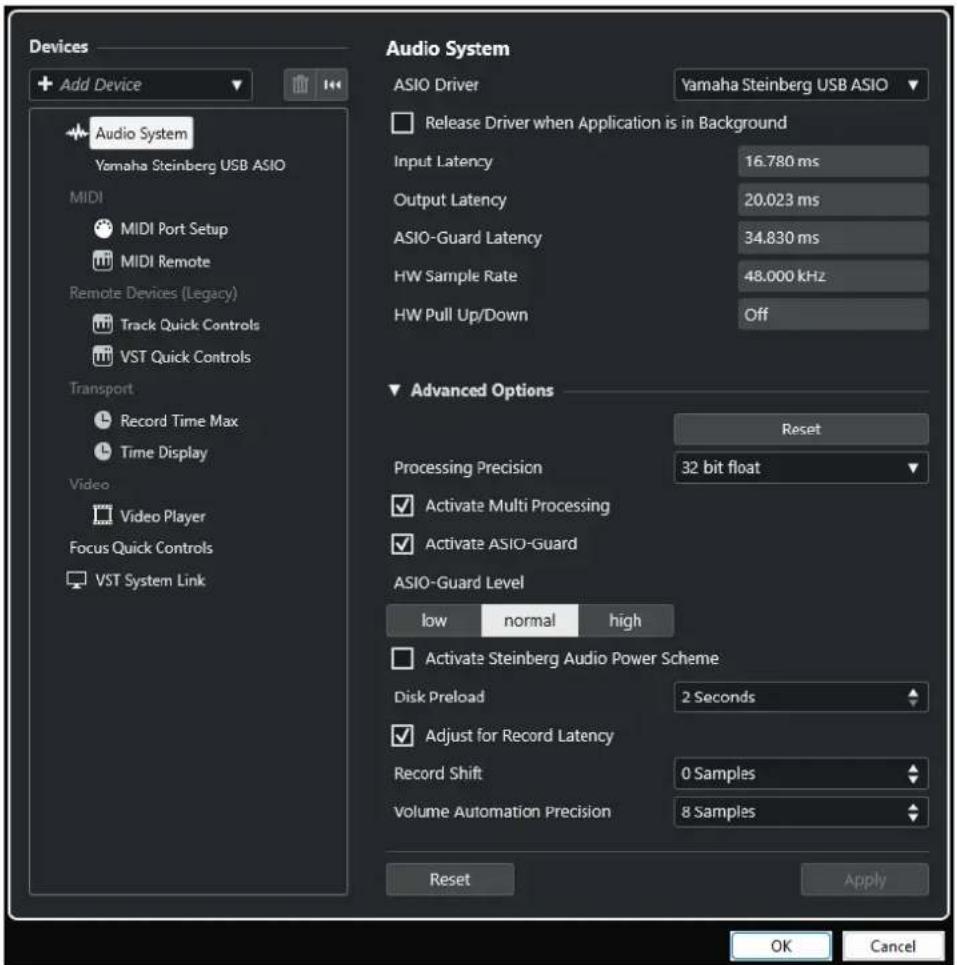 STEINBERG Cubase Elements 13 - Page Système audio - 1