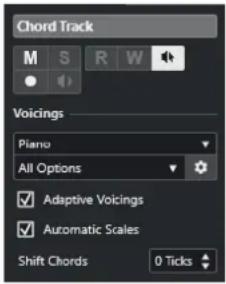 STEINBERG Cubase Elements 13 - Paramètres de l'Inspecteur pour les voicings - 1