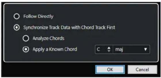 STEINBERG Cubase Elements 13 - Boîte de dialogue Suivre piste Accords - 1