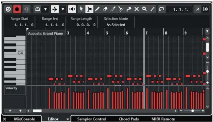 STEINBERG Cubase Elements 13 - Zone inférieure de la fenêtre Projet - 1