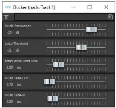 STEINBERG WaveLab Cast 2 - Configuration du ducker pour un effet de ducking sur les pistes - 1