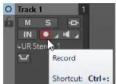 Track 1 M S IN UR Stereo 1 Record Shortcut: Ctrl+: