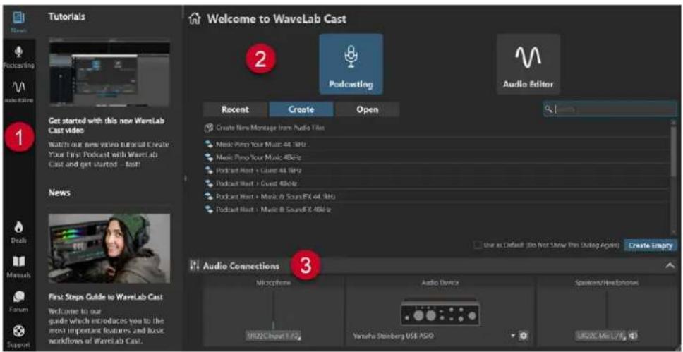 STEINBERG WaveLab Cast 2 - Fenêtre de l'Assistant de démarrage - 1