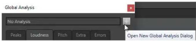 Global Analysis No Analysis Peaks Loudness Pitch Extra Errors Open New Global Analysis Dialog