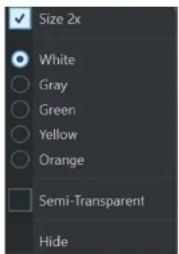 Size 2x White Gray Green Yellow Orange Semi-Transparent Hide