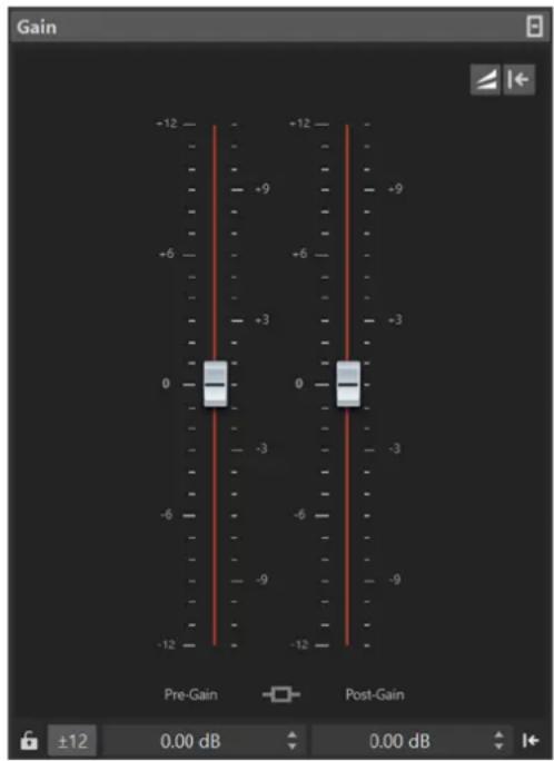 Gain +12 +9 +6 +3 0 -3 -6 -9 -12 Pre-Gain Post-Gain ±12 0.00 dB 0.00 dB