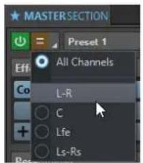 MASTER SECTION Preset 1 All Channels L-R C Lfe Ls-Rs
