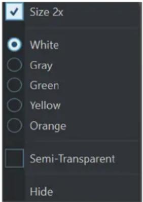 Size 2x White Gray Green Yellow Orange Semi-Transparent Hide
