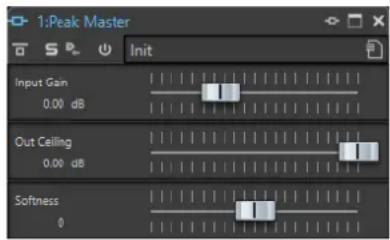 1:Peak Master Init Input Gain 0.00 dB Out Ceiling 0.00 dB Softness 0