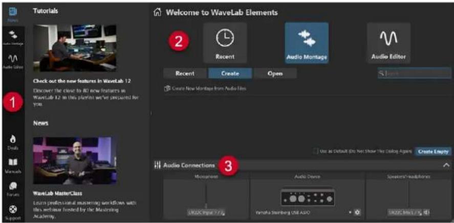 STEINBERG WaveLab Elements 12 - Fenêtre de l'Assistant de démarrage - 1