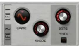 LFO 1 LFO 2 WAVE SHAPE RATE SYNC