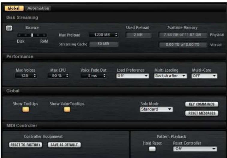 STEINBERG Groove Agent 4 - Options-Seite - 1