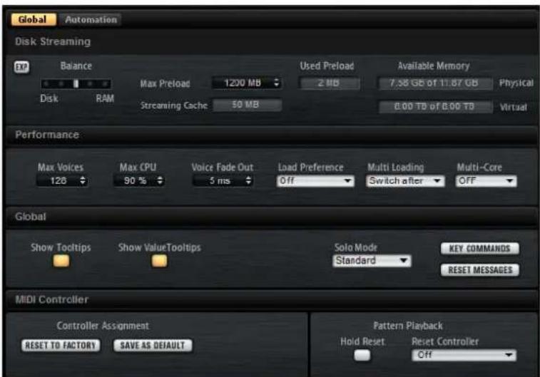 STEINBERG Groove Agent 4 - Page Options - 1