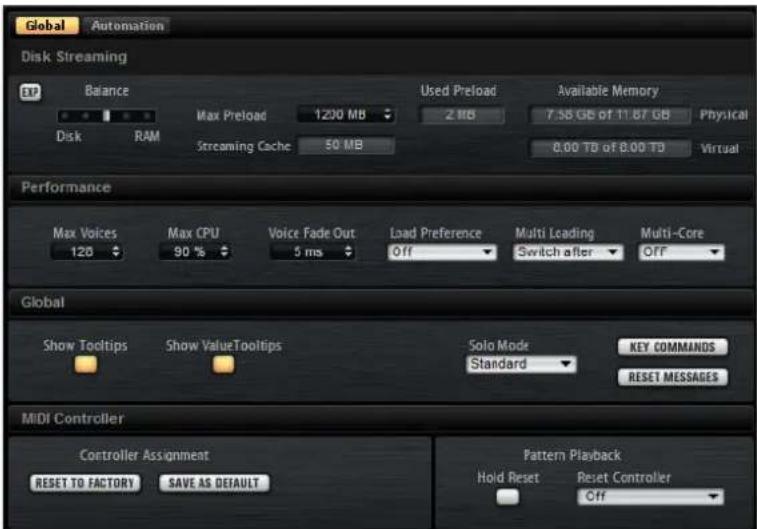 STEINBERG Groove Agent 4 - Options Page - 1