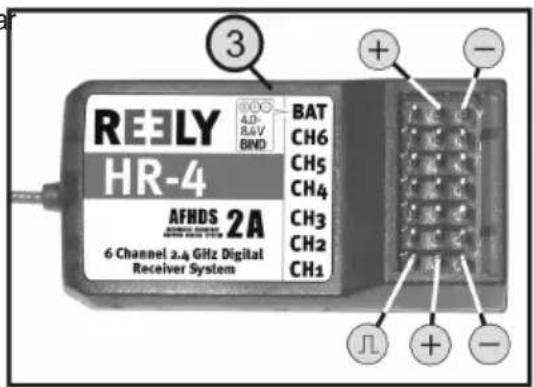 Reely HT-4 - a) Raccordement du récepteur - 2
