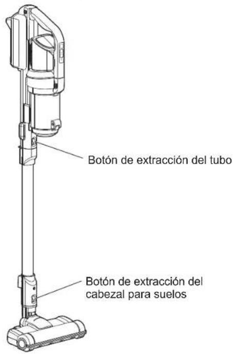WOOZOO SCD-130P - Cómo retirar el tubo de extensión y el cabezal para suelos - 1
